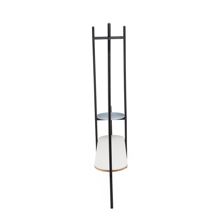 Space-Saving Industrial Hall Tree - Freestanding Powder-Coated Iron MDF Storage Shelves Coat Rack For Entryways &amp; Hallway
