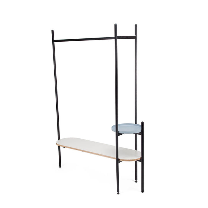 Space-Saving Industrial Hall Tree - Freestanding Powder-Coated Iron MDF Storage Shelves Coat Rack For Entryways &amp; Hallway