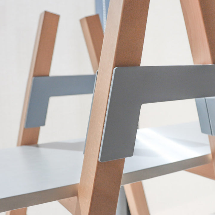 Modern Minimalist Vertical A-Frame Bookshelf - Beech Wood Support Lacquered MDF 5-Tier Open Storage Shelves For Study