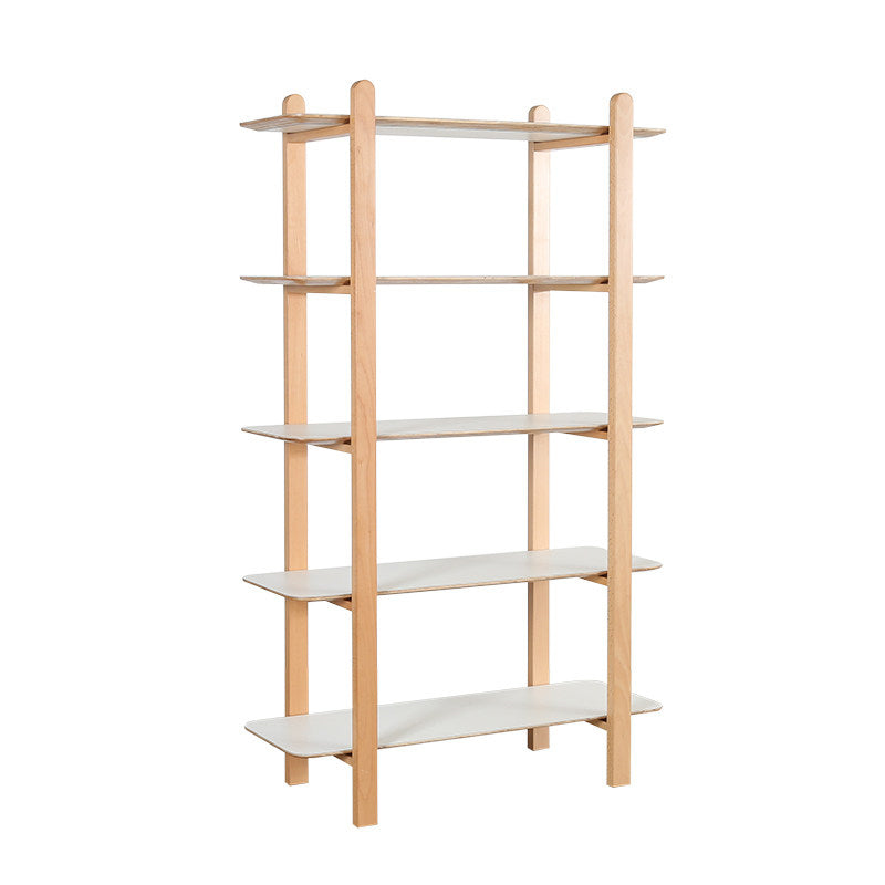 Minimalist Freestanding Beech Wood MDF Bookshelf - Multi-Layer Open Storage Display Shelf For Study &amp; Home Office