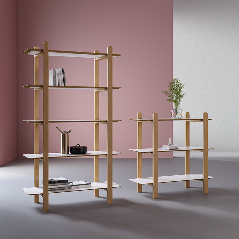Minimalist Freestanding Beech Wood MDF Bookshelf - Multi-Layer Open Storage Display Shelf For Study &amp; Home Office