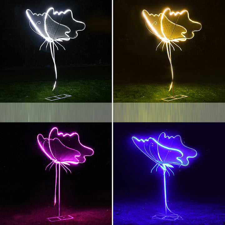 Éclairage paysager LED papillon en fibre de verre étanche Art déco moderne pour jardin 