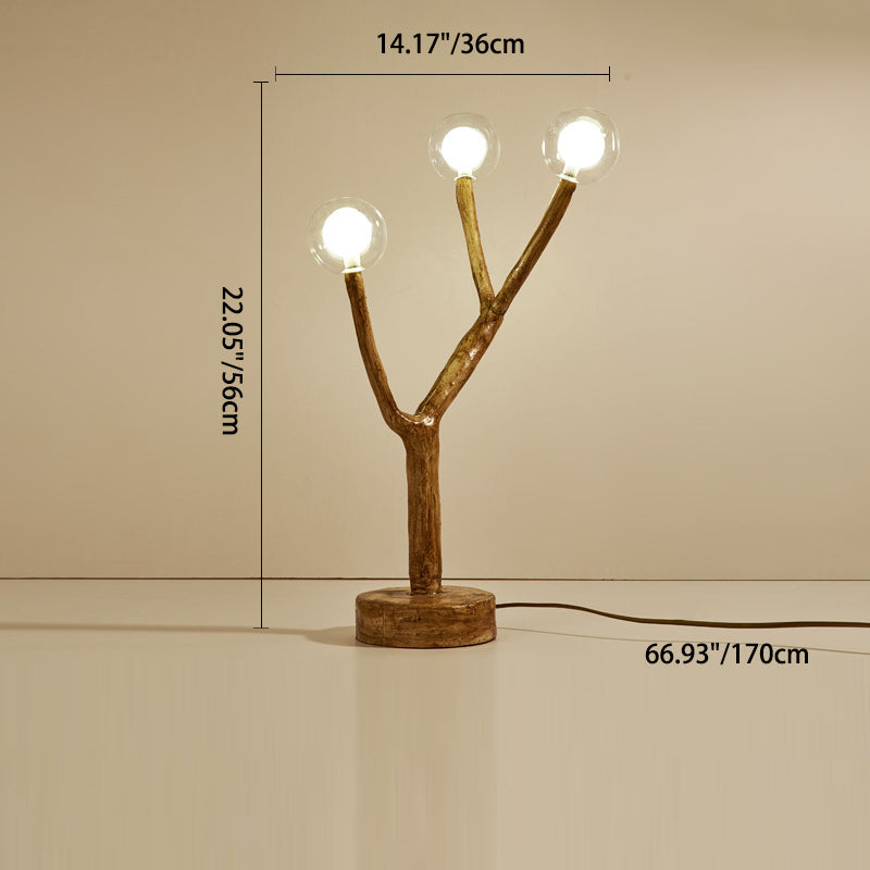 Lampe de table traditionnelle japonaise en résine avec orbe en brindilles, verre, matériel, 3/7/8/12/16 lumières pour chambre à coucher 