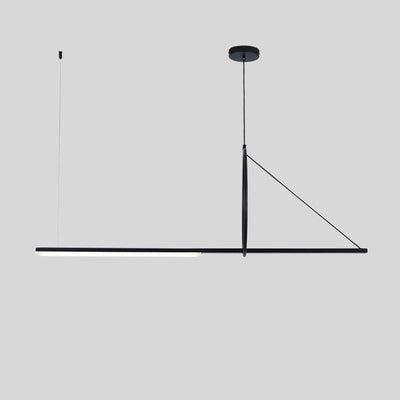 Moderne minimalistische lange Streifen Aluminium Acryl LED Insel Licht Pendelleuchte für Wohnzimmer 
