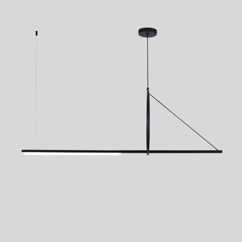 Moderne minimalistische lange Streifen Aluminium Acryl LED Insel Licht Pendelleuchte für Wohnzimmer 