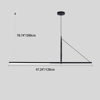 Moderne minimalistische lange Streifen Aluminium Acryl LED Insel Licht Pendelleuchte für Wohnzimmer 