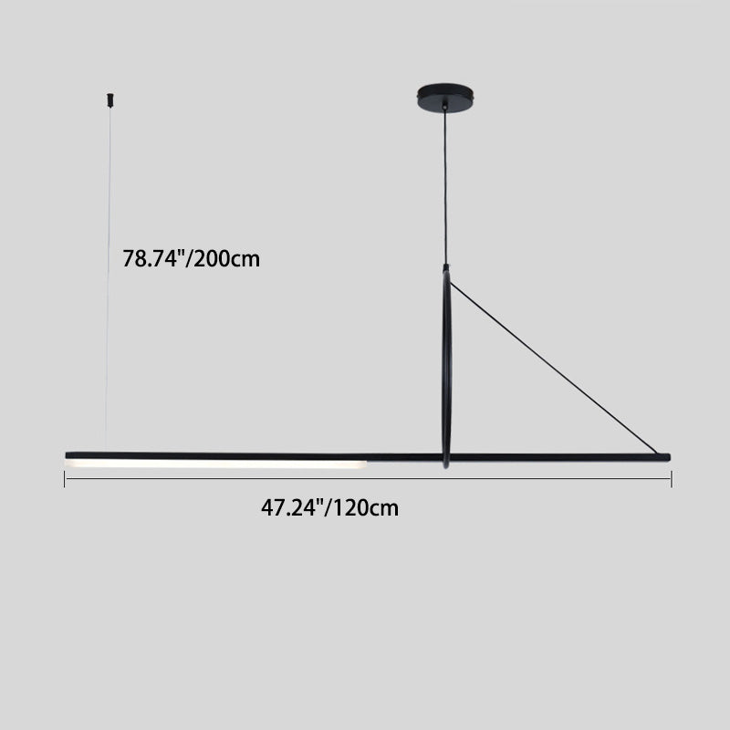 Moderne minimalistische lange Streifen Aluminium Acryl LED Insel Licht Pendelleuchte für Wohnzimmer 