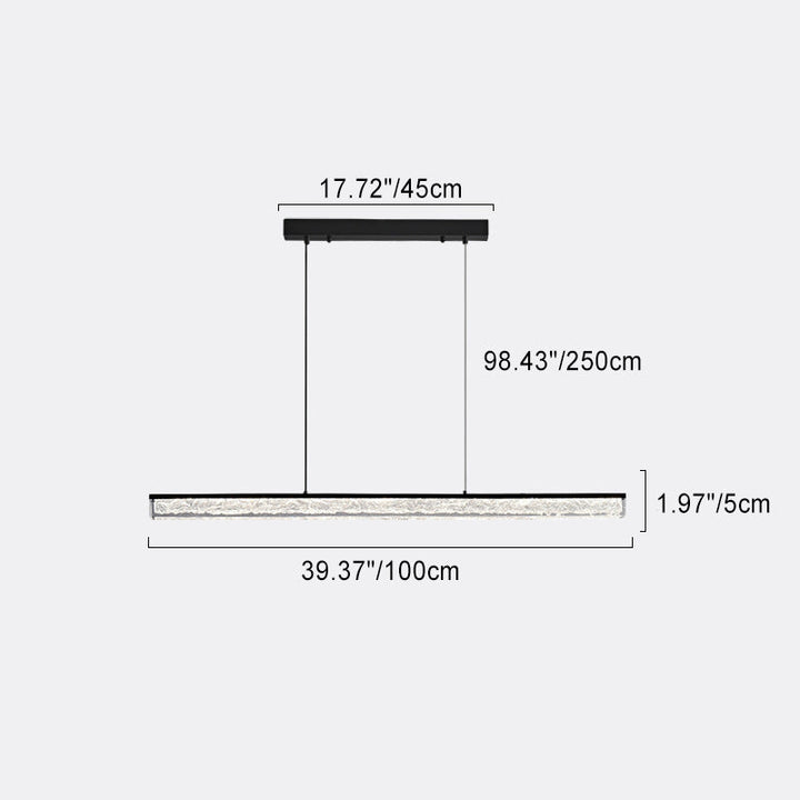 Lustre LED en résine de cuivre long avec monogramme minimaliste moderne pour salle à manger 