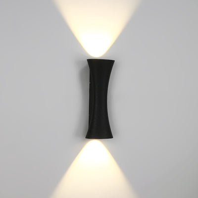 Lámpara de Aplique de Pared LED con Lente de Aluminio Iluminada Superior e Inferior Impermeable Moderna Minimalista Rectangular para Patio Exterior 
