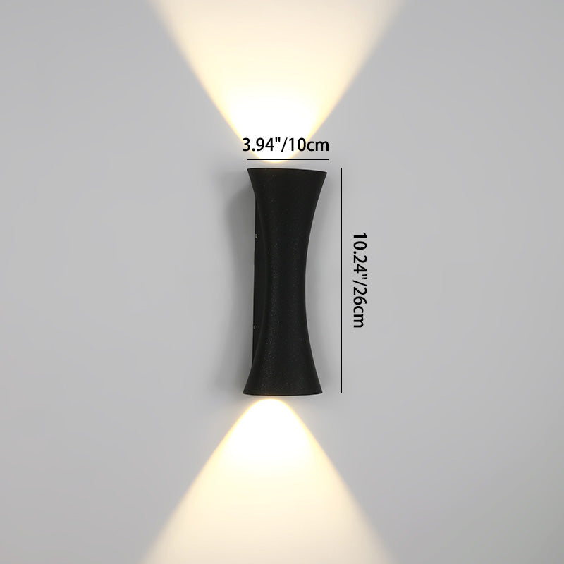 Lámpara de Aplique de Pared LED con Lente de Aluminio Iluminada Superior e Inferior Impermeable Moderna Minimalista Rectangular para Patio Exterior 