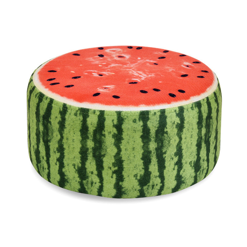 Pouf repose-pieds rond en tissu à motif de fruits créatif contemporain pour salon 