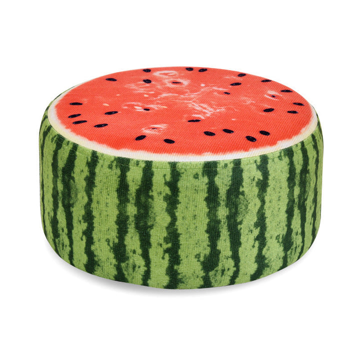 Pouf repose-pieds rond en tissu à motif de fruits créatif contemporain pour salon 