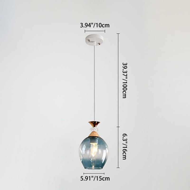 Nordic Gradient Glass Orb 1/3 Light Chandelier