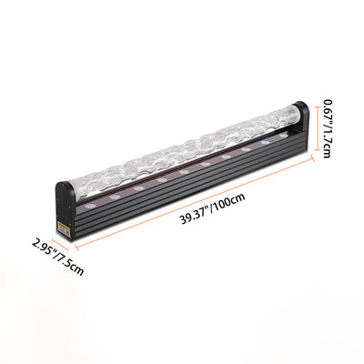 Lámpara de pie LED de aluminio y acrílico en forma de rectángulo y cilindro con patrón dinámico de agua Art Deco moderno para sala de estar 