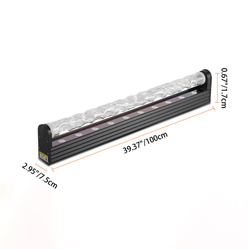 Lámpara de pie LED de aluminio y acrílico en forma de rectángulo y cilindro con patrón dinámico de agua Art Deco moderno para sala de estar 