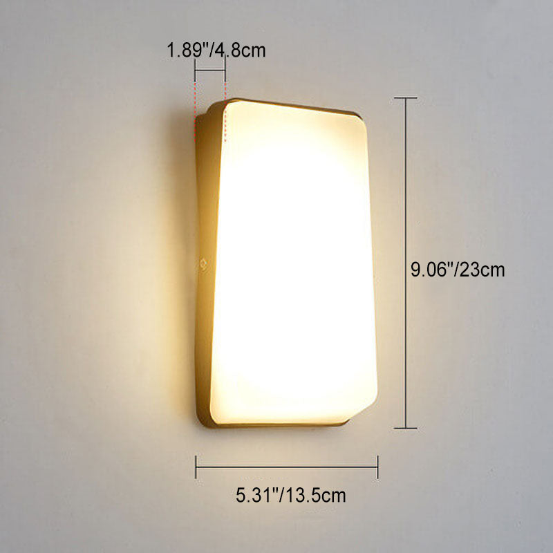 Lámpara de Aplique de Pared Impermeable Moderna Simple Rectangular de Aluminio LED para Exteriores 