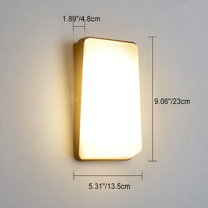 Lámpara de Aplique de Pared Impermeable Moderna Simple Rectangular de Aluminio LED para Exteriores 