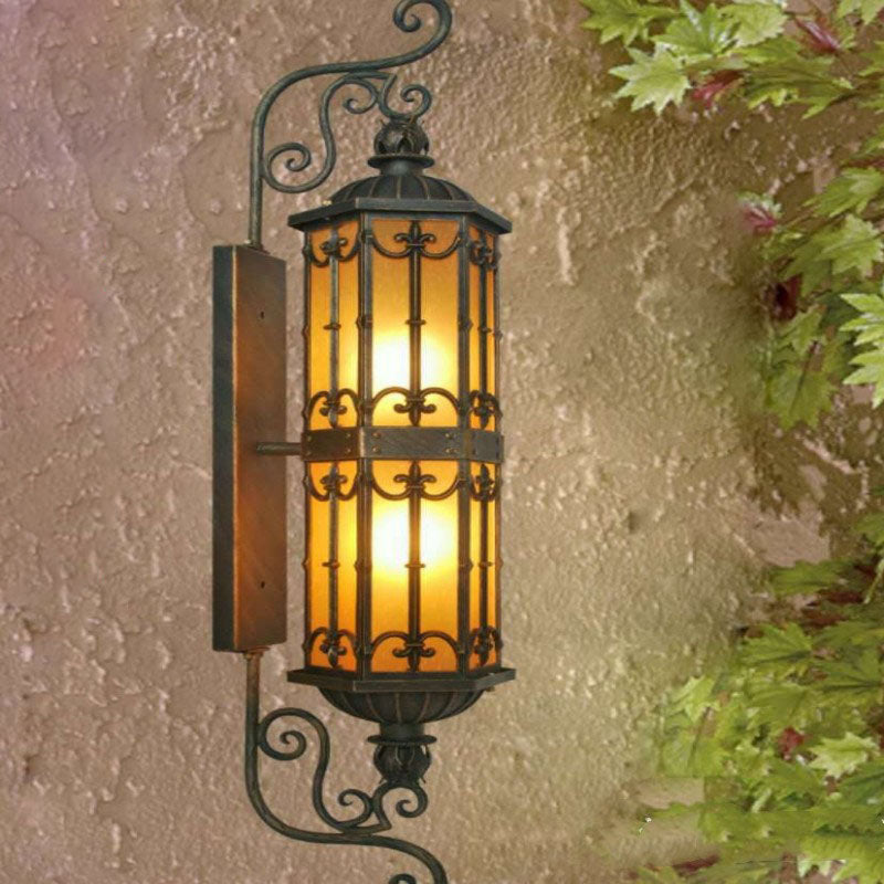 Contemporary Creative Glass Strip 1-Light Outdoor Wall Sconce Lamp For Garden