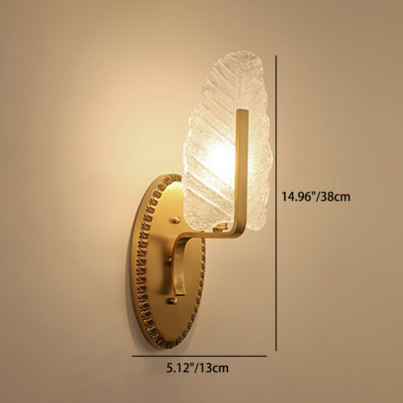 Zeitgenössische Luxus Kupfer Glas Lassen Banana Leaf 1/2 Licht Wand Leuchte Lampe Für Wohnzimmer