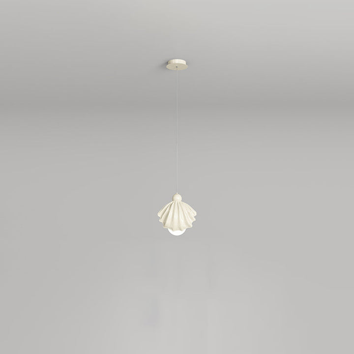 Design contemporain de coquille en résine de fer crème nordique 1-lumière suspension pour salon 