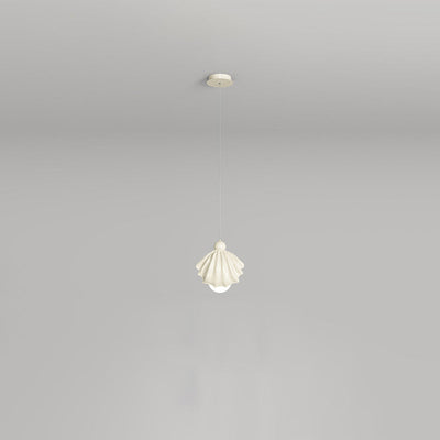 Design contemporain de coquille en résine de fer crème nordique 1-lumière suspension pour salon 