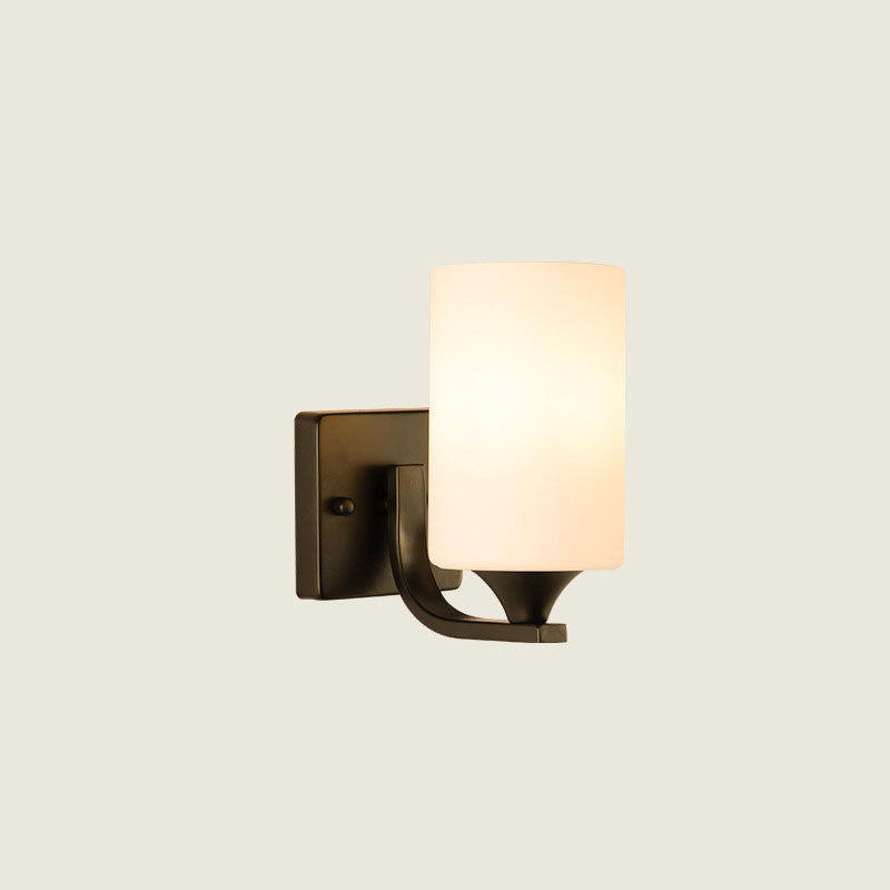 Applique Murale Moderne Simplicité Cylindre Fer Verre 1/2 Lumière Pour Couloir 