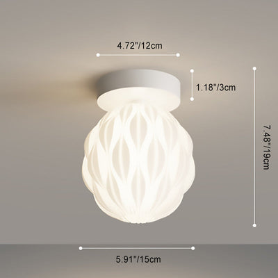 Moderne minimalistische Eisen PE Ananas Design 1-Licht Semi-Flush Mount Deckenleuchte für Wohnzimmer 