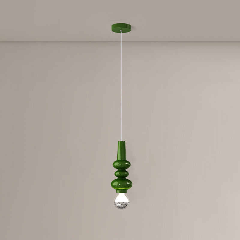 Lampe suspendue LED design potiron en fer crème scandinave contemporain pour chambre 