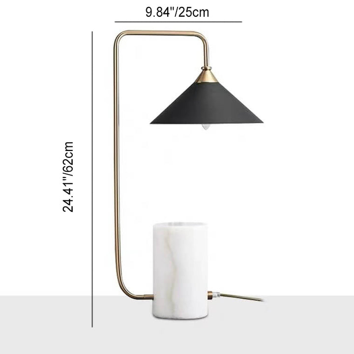 Lámpara de Mesa de 1 Luz de Columna Minimalista Moderna de Mármol y Hierro 