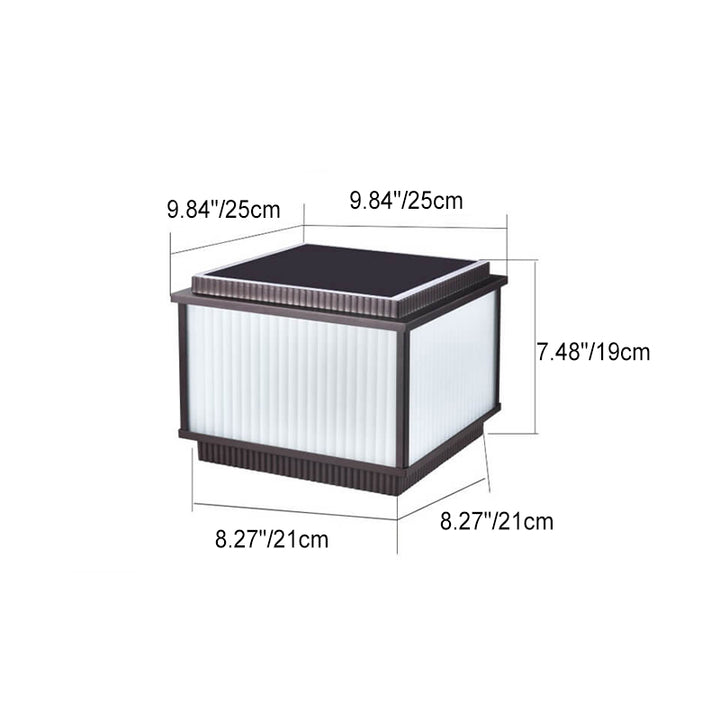 Moderner minimalistischer Solar-Rechteck-Aluminium-Glas 1-Licht-Pfostenkopf-Licht für Außenpatio 