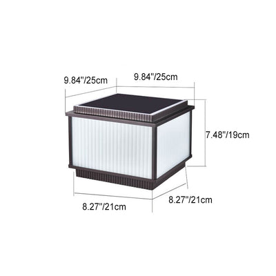 Moderno Minimalista Solar Rectangular de Aluminio Vidrio 1-Luz Poste Cabeza Luz Para Patio Exterior 
