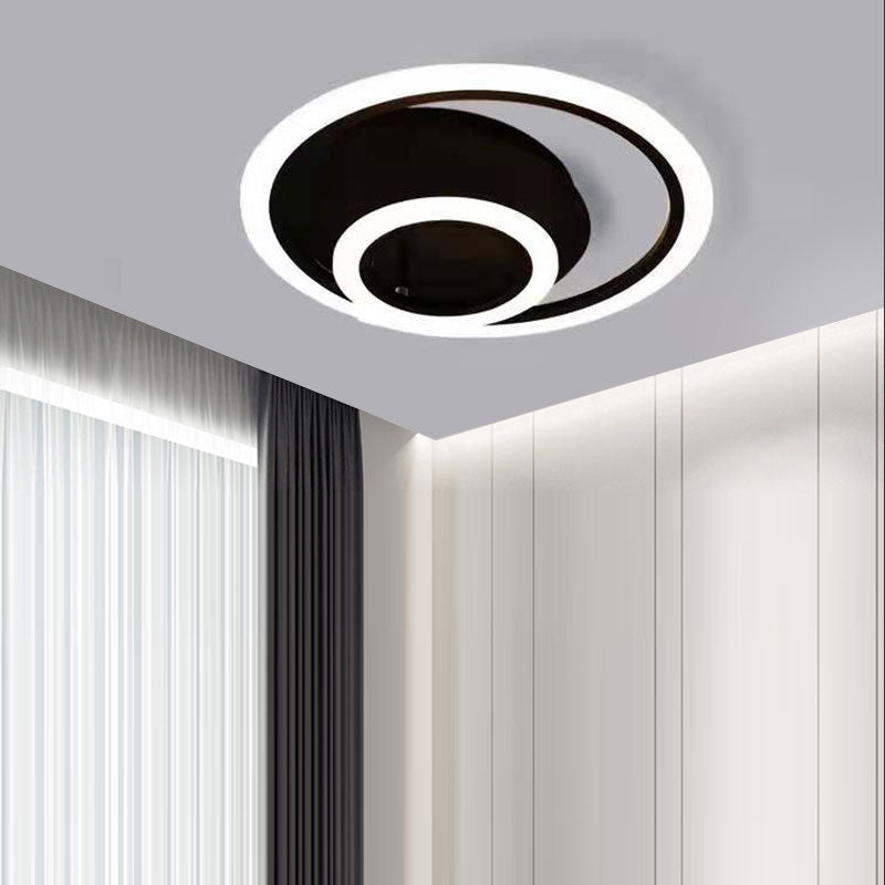Moderne minimalistische Kombination runder Kreis Hardware Acryl LED Semi-Flush Mount Deckenleuchte für Wohnzimmer 