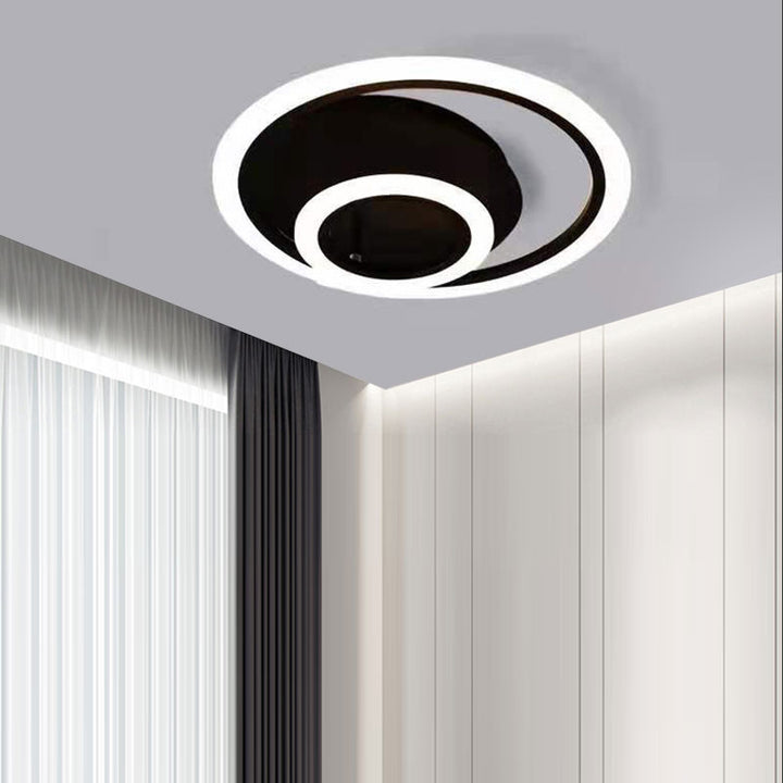 Moderne minimalistische Kombination runder Kreis Hardware Acryl LED Semi-Flush Mount Deckenleuchte für Wohnzimmer 
