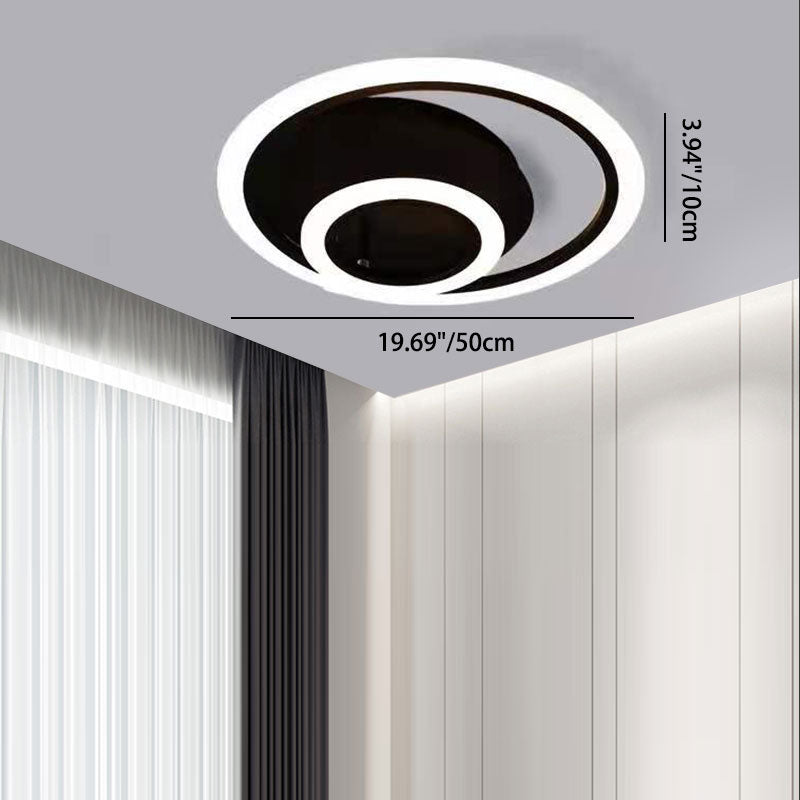 Moderne minimalistische Kombination runder Kreis Hardware Acryl LED Semi-Flush Mount Deckenleuchte für Wohnzimmer 