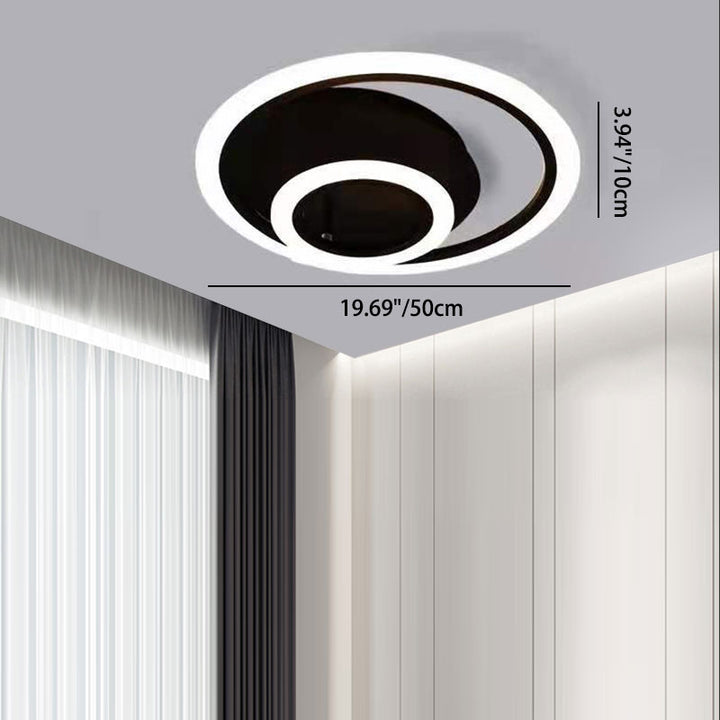 Moderne minimalistische Kombination runder Kreis Hardware Acryl LED Semi-Flush Mount Deckenleuchte für Wohnzimmer 