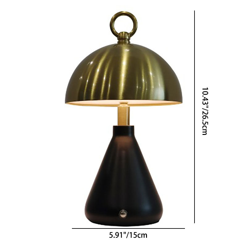 Lampe de table LED en acrylique avec base en métal en forme de cône champignon rond nordique contemporain pour salon 