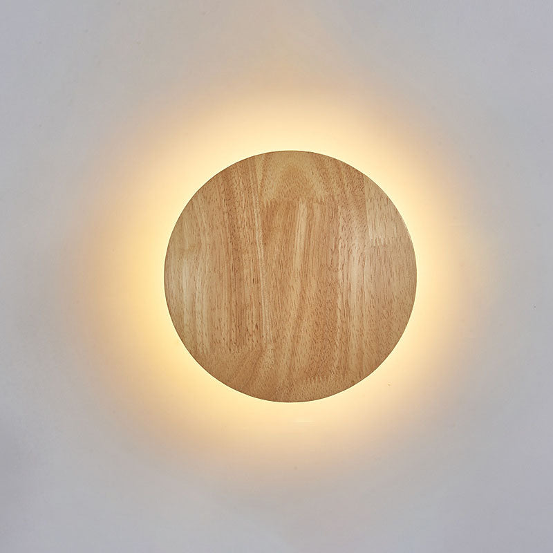 Lámpara de pared LED de madera ovalada irregular redonda minimalista moderna para sala de estar 