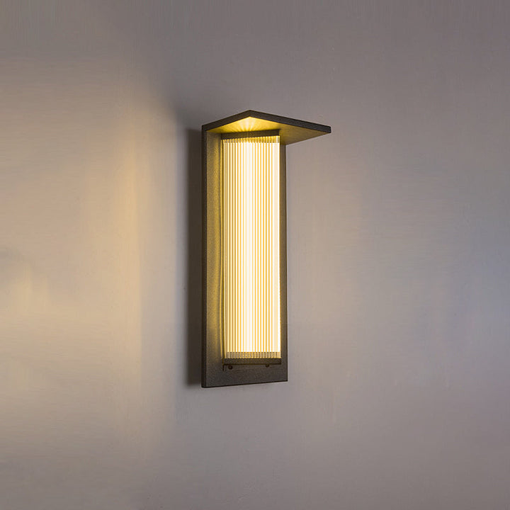 Zeitgenössische Einfachheit Edelstahl Acryl Schatten LED Wasserdichte Wand Leuchte Lampe Für Outdoor Terrasse 