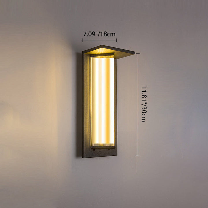 Zeitgenössische Einfachheit Edelstahl Acryl Schatten LED Wasserdichte Wand Leuchte Lampe Für Outdoor Terrasse 