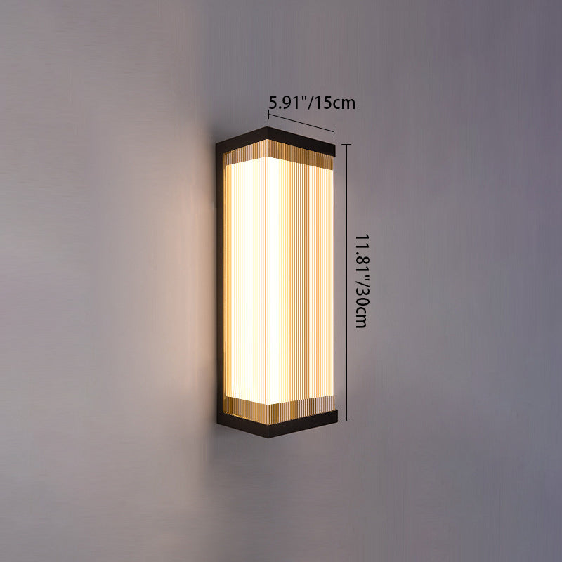 Applique murale LED extérieure en acier inoxydable rectangulaire acrylique étanche moderne minimaliste pour patio extérieur 