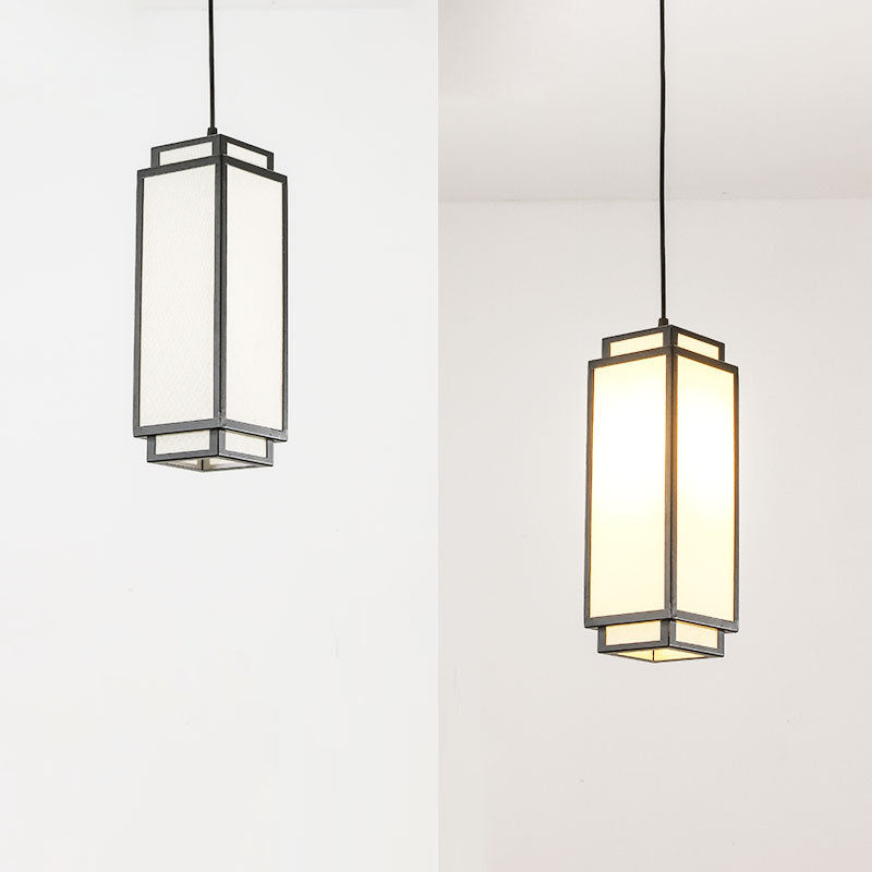 Traditionelle chinesische rechteckige Pendelleuchte aus Eisengewebe mit 1 Licht für Wohnzimmer 