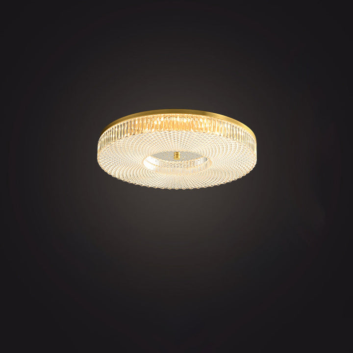 Zeitgenössische Luxus Runde Kupfer Acryl LED Unterputz Deckenleuchte für Wohnzimmer 
