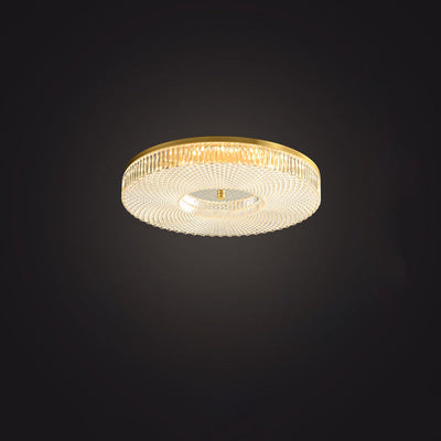 Zeitgenössische Luxus Runde Kupfer Acryl LED Unterputz Deckenleuchte für Wohnzimmer 