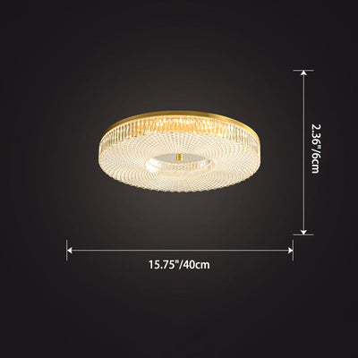 Zeitgenössische Luxus Runde Kupfer Acryl LED Unterputz Deckenleuchte für Wohnzimmer 