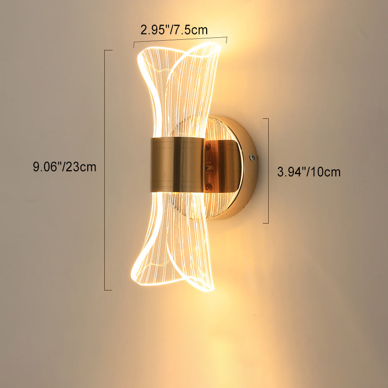Zeitgenössische Luxus Horn Form Acryl Eisen LED Wandleuchte Lampe Für Wohnzimmer 