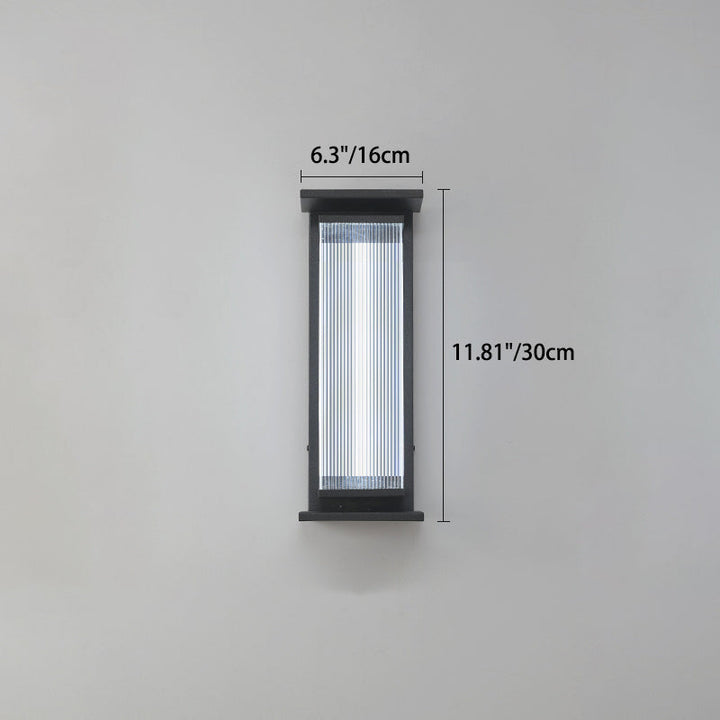 Moderne minimalistische wasserdichte rechteckige Edelstahl-Acryl-LED-Wandleuchte für die Terrasse im Freien
