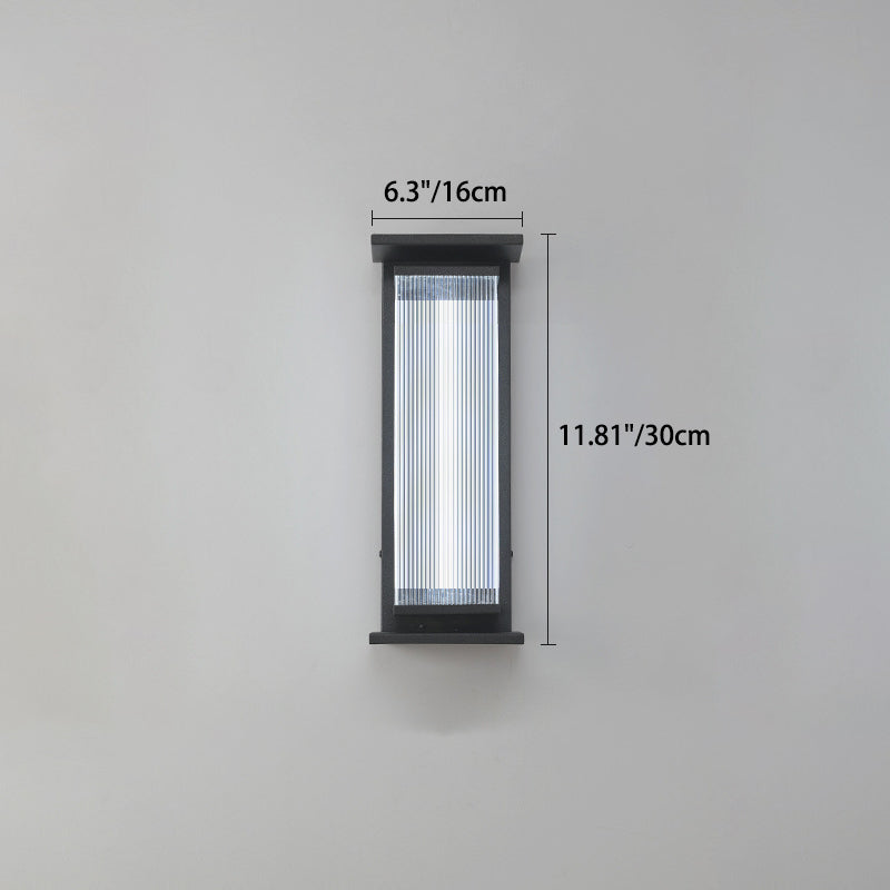Applique murale LED en acier inoxydable acrylique rectangulaire étanche minimaliste moderne pour patio extérieur 