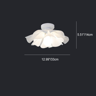 Modern Creative Petal Acrylic Lampshade 1-Light Semi-Flush Mount Ceiling Light