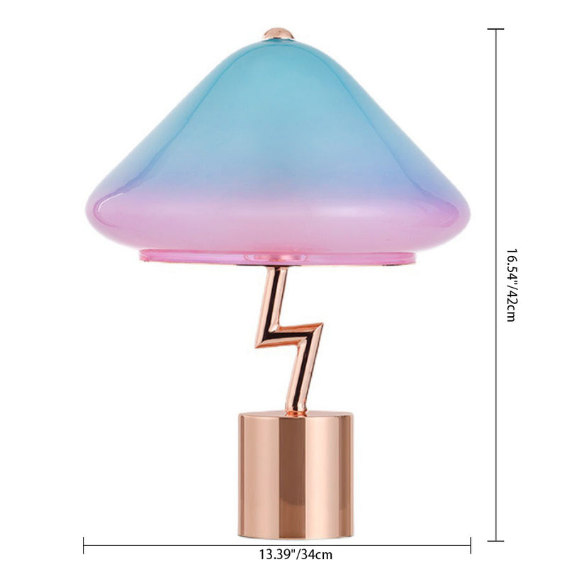 Nordic Modern Mushroom Glass Shade Iron Base 1-Light Table Lamp