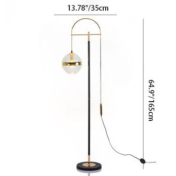 Nordic Minimalist Art Glass Hanging Ball 1-Light Standing Floor Lamp